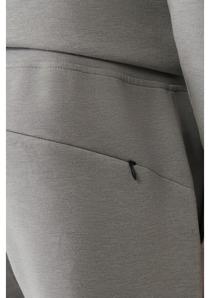 Erkek Antrasit Soft Touch Beli Lastikli Baskılı Elastan Regular Fit Eşofman Altı A42Y3417