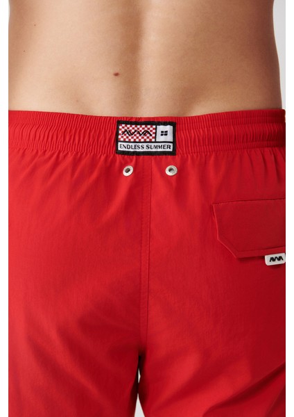 Erkek Kırmızı Hızlı Kuruyan Deniz Şortu A31y3800