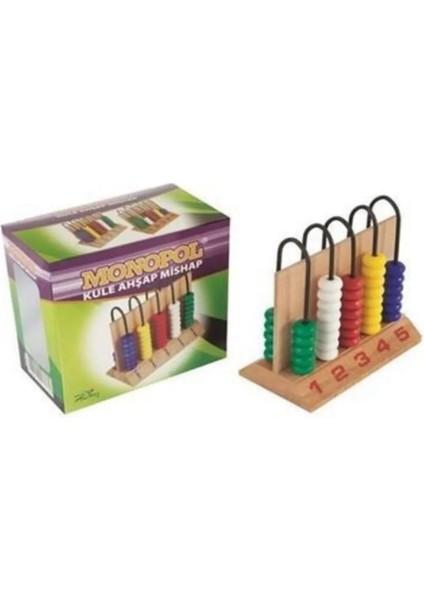 Monopol Ahşap Kule Mishap 13CM*12.5 Cm*12 cm