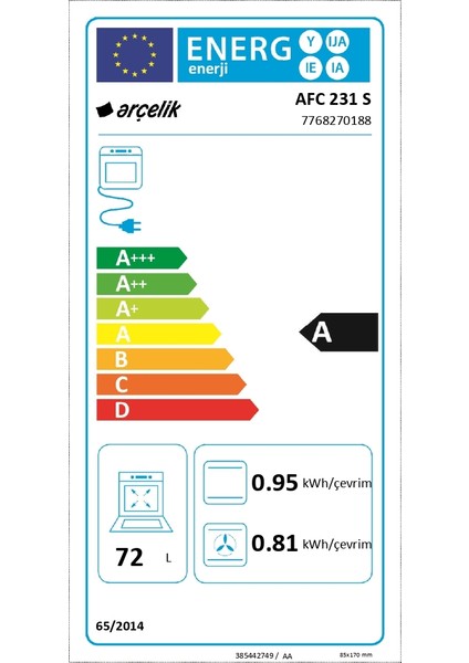 Afc 231 S A Fry Ankastre Fırın