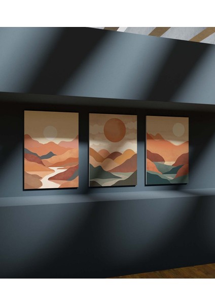 Duvar Tablosu Çerçeve Görünümlü Mutfak Tabloları Premium Kalite 3 Lü Tablo Modern Tablo Bohem Tablo