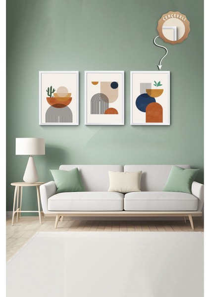 Dekoratif 3lü Tablo,ahşap Çerçeveli,soyut Tablo,duvar Tablo,duvar Susu,mutfak Tablo Cerceveli Tablo