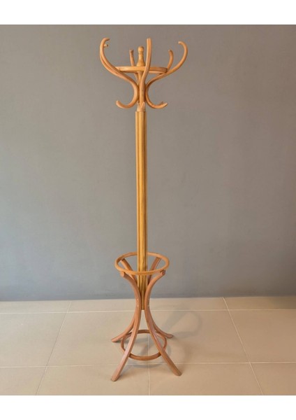 Ahşap Askılık - Tonet Ayaklı Askılık - 6'lı Askılık - Ceket Elbise Askılık (DEĞİŞTİRİLEBİLİR RENK)