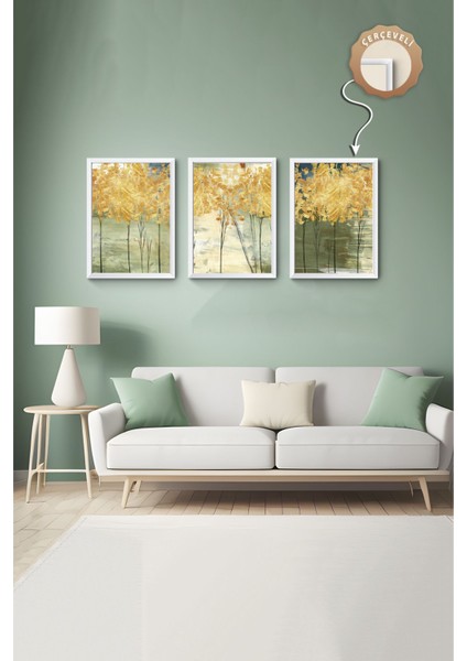 Dekoratif 3lü Tablo,ahşap Çerçeveli,soyut Tablo,duvar Tablo,duvar Susu,mutfak Tablo Cerceveli Tablo