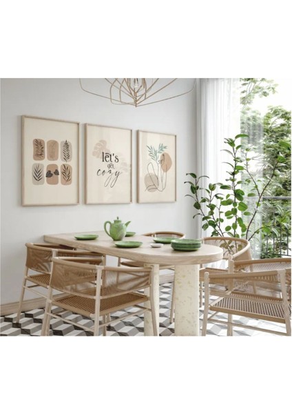 Dekoratif 3lü Tablo,ahşap Çerçeveli,soyut Tablo,duvar Tablo,duvar Susu,mutfak Tablo Cerceveli Tablo