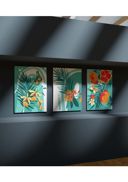 Duvar Tablosu Çerçeve Görünümlü Mutfak Tabloları 3 Lü Tablo Premium Kalite Modern Tablo Bohem Tablo