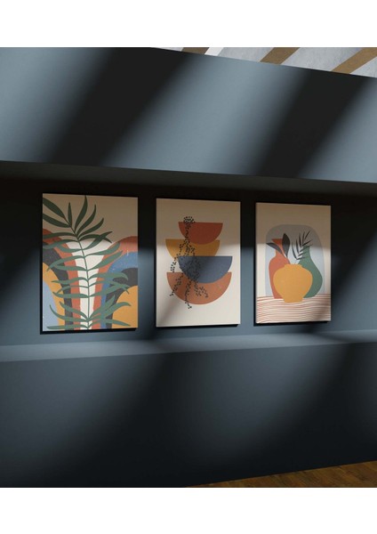 Duvar Tablosu Çerçeve Görünümlü Mutfak Tabloları 3 Lü Tablo Premium Kalite Modern Tablo Bohem Tablo