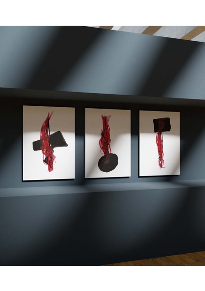 Premium Kalite Bohem Tablo Çerçeve Görünümlü Premium Kalite 3 Lü Tablo