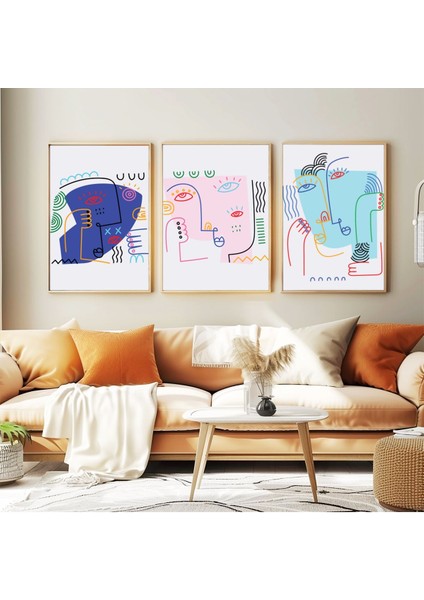 Dekoratif 3lü Tablo,ahşap Çerçeveli,soyut Tablo,duvar Tablo,duvar Susu,mutfak Tablo Cerceveli Tablo