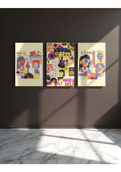 Çerçeve Görünümlü Premium Kalite Duvar Tablosu Mutfak Tabloları 3 Lü Tablo fiyatları