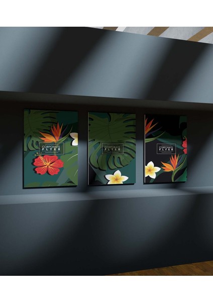 Premium Kalite Bohem Tablo Çerçeve Görünümlü Premium Kalite 3 Lü Tablo