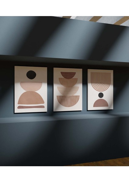 Premium Kalite Bohem Tablo Çerçeve Görünümlü Premium Kalite 3 Lü Tablo