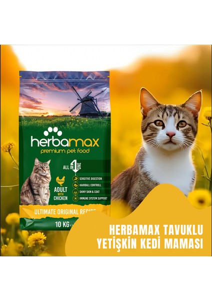 Yaşam Kalitesini Arttırıcı Özellikte Tavuklu Kedi Maması 20kg (2X10kg)