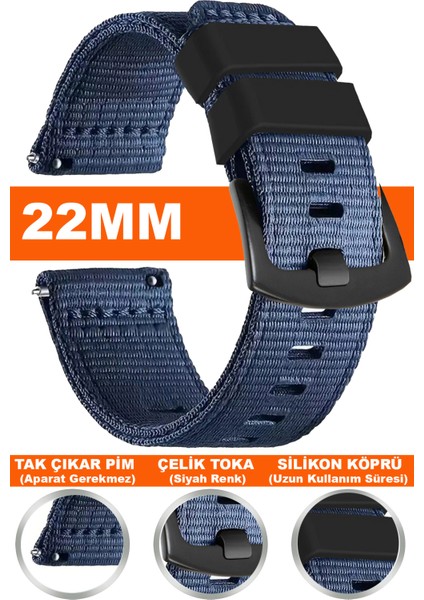 Huawei Watch Gt Gt2 Gt3 Gt4 Gt5 Pro 46mm-Redmi Watch 5 Active-Lite 22mm Nato Kumaş Saat Kordonu