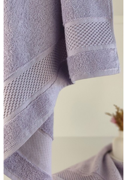 %100 Pamuk Banyo Havlu Seti-Long Twist Iplik-Yüksek Su Emici ve Yumuşak-Lila fiyatları