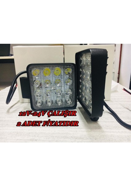 Off Road Sis Farı - Lamba 16 LED Kare Çalışma Lambası 2 Adet 11 cm fiyatları