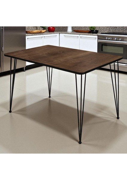 Koza Yemek Masası 120X70 – 18MM Mdf Tabla, Cila Kenar, Oval Kesim, Metal Ayak