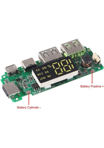 18650 Lityum Pil Şarj Modülü Dijital Göstergeli 5V2.4A 2A 1A Dual USB Çıkış