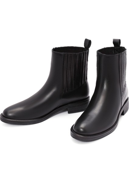 Kadın Siyah Deri Chelsea Bot 25AFD160118 modelleri