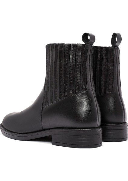 Kadın Siyah Deri Chelsea Bot 25AFD160118