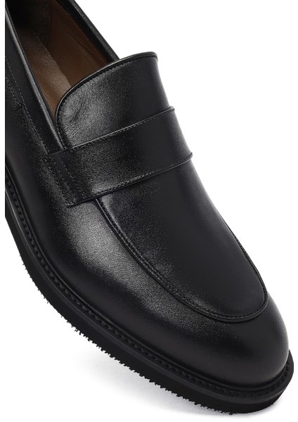 Erkek Siyah Deri Loafer 25WFD605718