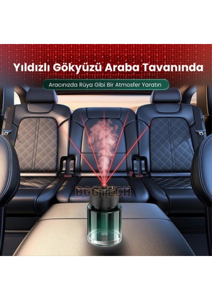 Işık Efektli Araç Kokusu Yıldızlı Tavan Aydınlatma, Hava Nemlendirici ve Aromaterapi