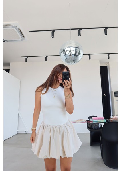 Üstü Penye Altı Poplin Balon Elbise fırsatları