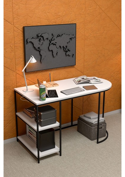 Çalışma Masası 125 cm Bilgisayar Masası Çok Amaçlı Makyaj Masası Ofis Masası Yemek Masası Beyaz fırsatları