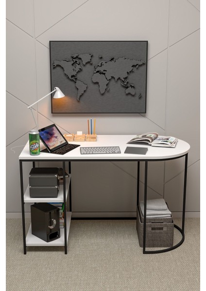 Çalışma Masası 125 cm Bilgisayar Masası Çok Amaçlı Makyaj Masası Ofis Masası Yemek Masası Beyaz indirimleri