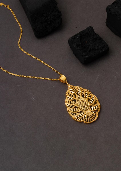 Yaprak Tasarım 22 Ayar Altın Kolye fırsatları