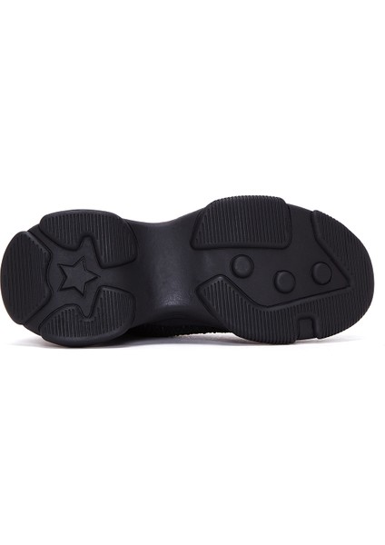 Zero Kadın Siyah Bağcıklı Kalın Tabanlı Taşlı Kumaş Sneaker 25AFD43006F fırsatları