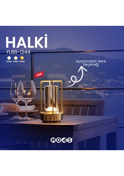 Halki Şarjlı Masa Lambası - Siyah - 3 Renk Modu modelleri