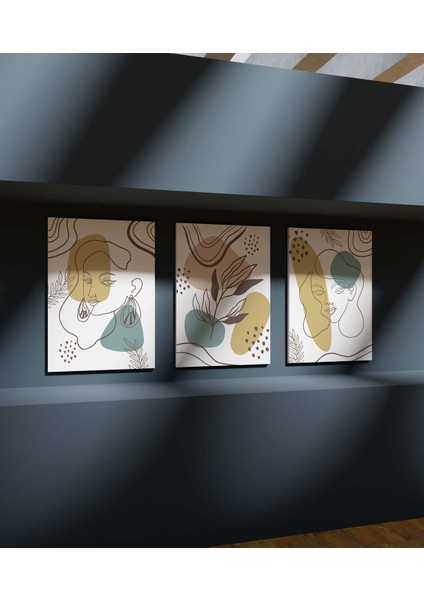 Çerçeve Görünümlü Premium Kalite Duvar Tablosu Mutfak Tabloları 3 Lü Tablo