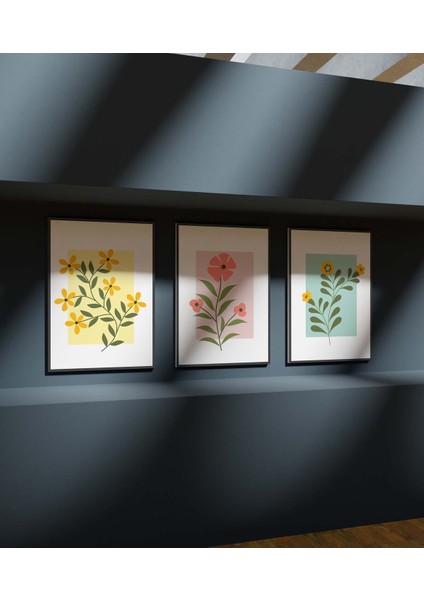 Duvar Tablosu Çerçeve Görünümlü Mutfak Tabloları 3 Lü Tablo Modern Tablo Premium Kalite Bohem Tablo