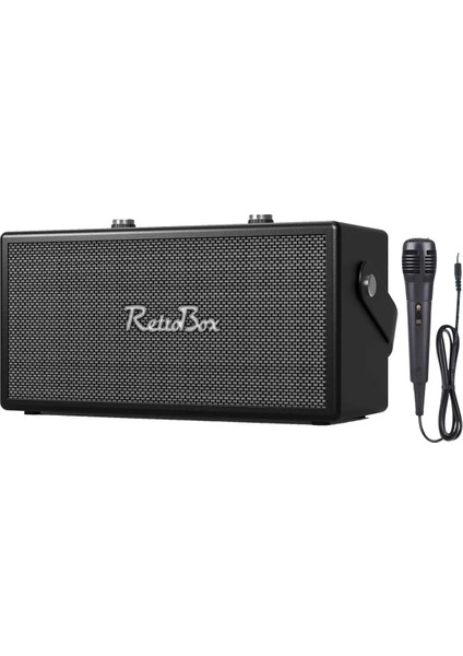 Acl Acs-19 Retro Müzik Kutusu Bluetooth 5.0 Hoparlör Kablolu Mikrofonlu Karaoke Destekli 20W Ses Sistemi