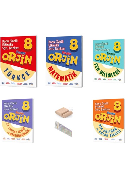 Orjin 8. Sınıf Tüm Dersler Konu Özetli Etkinlikli Soru Bankası Lgs 2026 + Tel. Tutucu+ Çözüm Ayracı