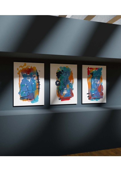 Duvar Tablosu Çerçeve Görünümlü Premium Kalite Mutfak Tabloları 3 Lü Tablo Modern Tablo Bohem Tablo