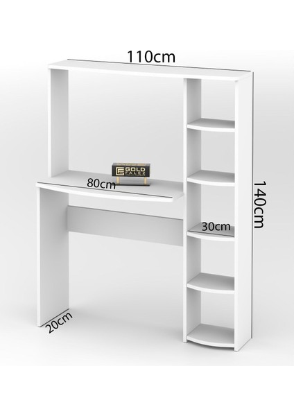 Çalışma Masası 5 Raflı Kitaplık Beyaz fiyatları