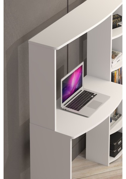 Çalışma Masası 5 Raflı Kitaplık Beyaz modelleri