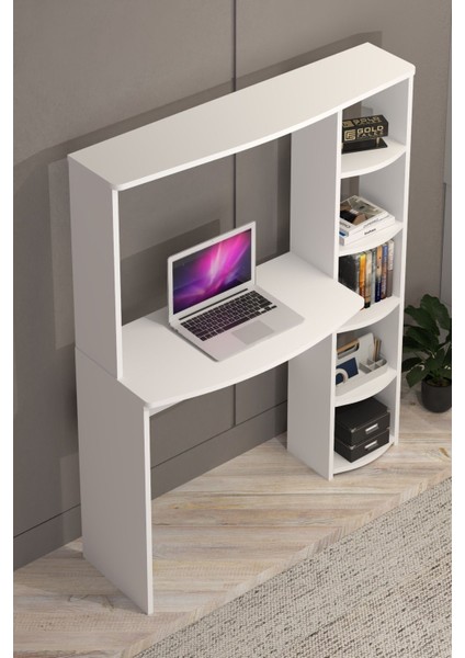 Çalışma Masası 5 Raflı Kitaplık Beyaz indirimleri
