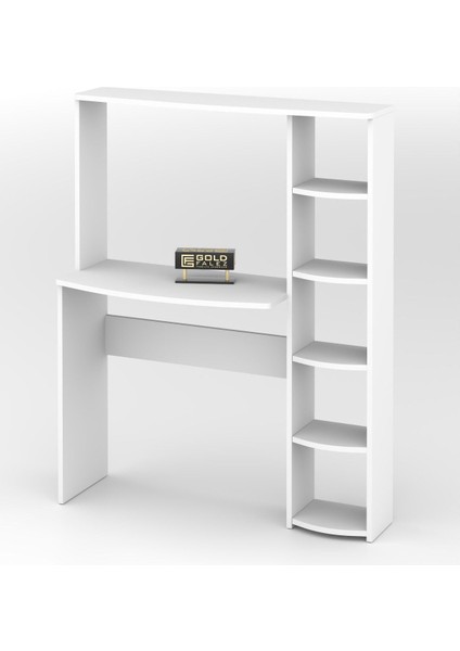 Çalışma Masası 5 Raflı Kitaplık Beyaz