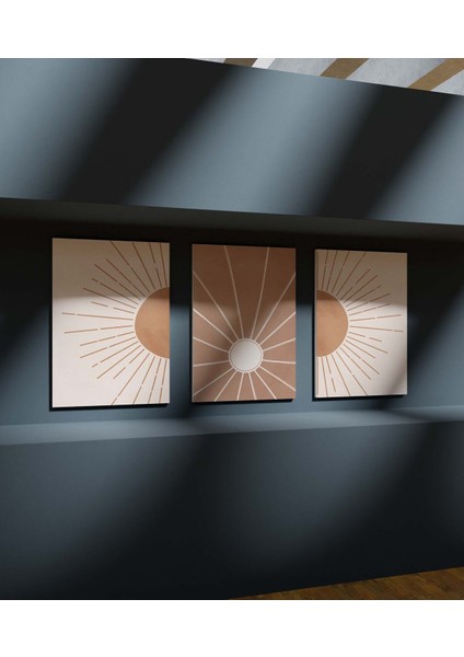 Premium Kalite Duvar Tablosu Çerçeve Görünümlü Mutfak Tabloları 3 Lü Tablo Modern Tablo Bohem Tablo