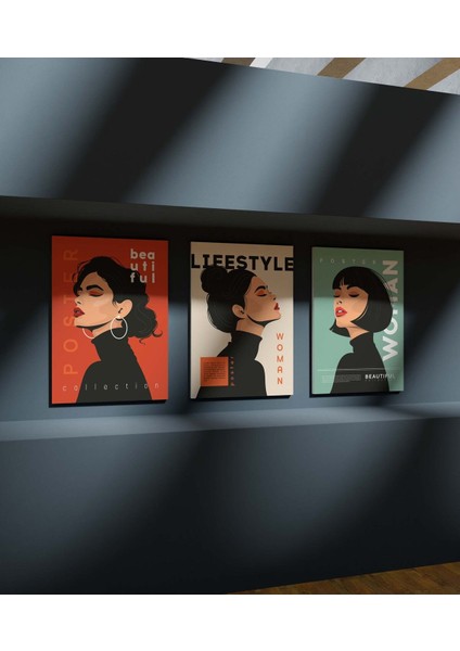 Duvar Tablosu Çerçeve Görünümlü Mutfak Tabloları Premium Kalite 3 Lü Tablo Modern Tablo Bohem Tablo