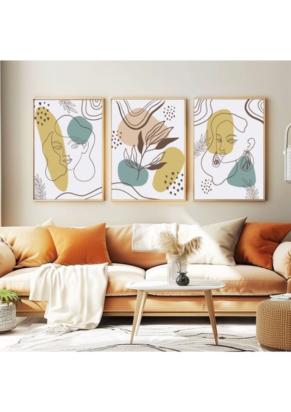 Dekoratif 3lü Tablo,ahşap Çerçeveli,soyut Tablo,duvar Tablo,duvar Susu,mutfak Tablo Cerceveli Tablo