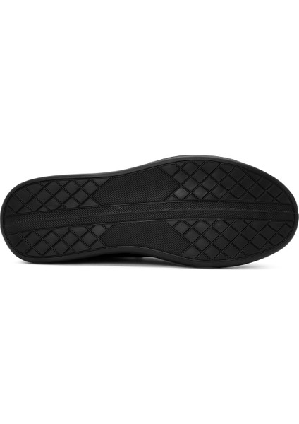 Erkek Siyah Bağcıklı Deri Sneaker 25WFD690518 fırsatları
