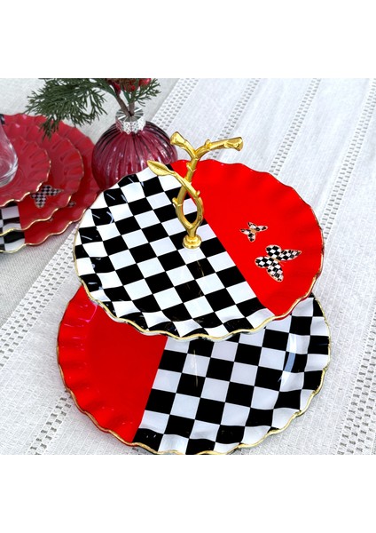 Glore Audra Altın Yaldızlı Cam Kurabiyelik