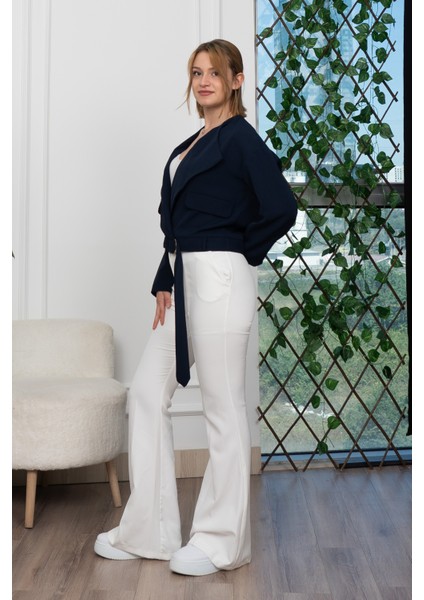 Kuşak Detaylı Kısa Ceket 8612 modelleri