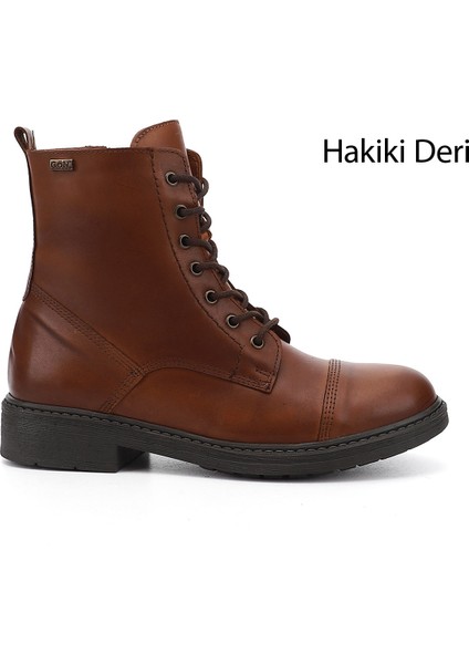 Kadın Taba Fermuarlı Hakiki Deri Postal Bot