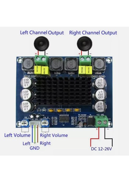 XH-M543 Yüksek Güç Dijital Amfi Kartı TPA3116D2 Dijital Audio Amplifier Dual Kanal Stereo Dıy Amfi Devresi fırsatları