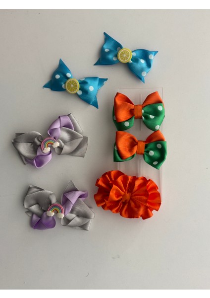 Fiyonklu Saç Tokası 7'li – Renkli Set, Günlük & Okul fiyatları